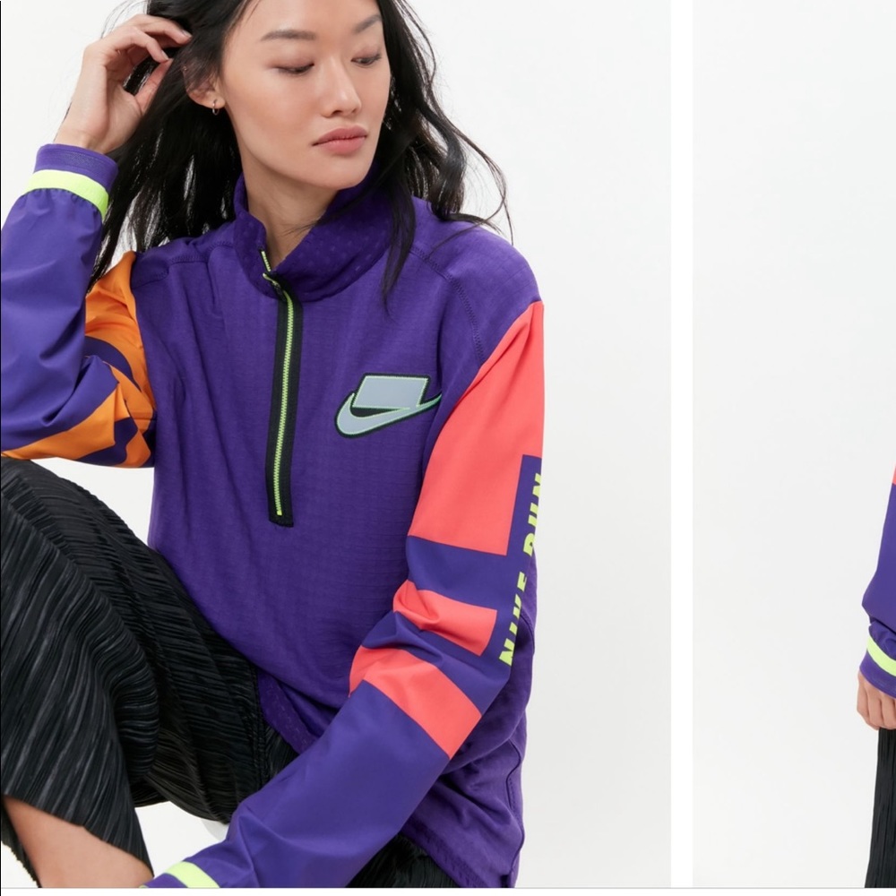 Nike wild run color block half zip